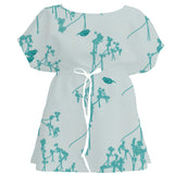 Transformative Teal Chinoiserie – Seamless Pattern for Fabric & Wallpaper — Women's Dress