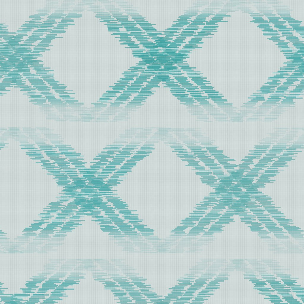Transformative Teal Ikat Weave – Seamless Pattern for Fabric & Wallpaper