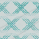 Transformative Teal Ikat Weave – Seamless Pattern for Fabric & Wallpaper — Cotton Fabric Swatch