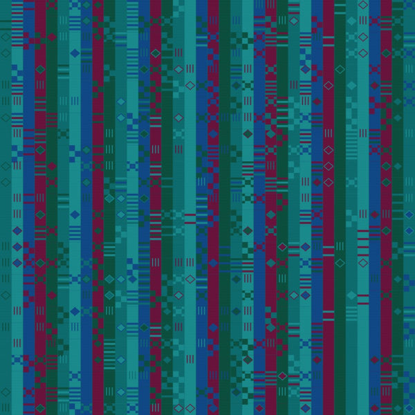 Transformative Teal Kente – Surface Pattern for Fabric Design