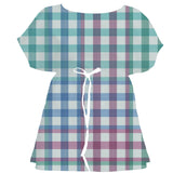 Transformative Teal Tartan Plaid – Surface Pattern for Fabric Design — Women's Dress