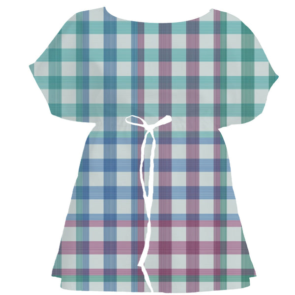 Transformative Teal Tartan Plaid – Surface Pattern for Fabric Design — Women's Dress