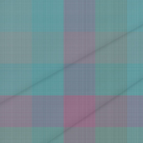 Turquoise Depths Tartan Plaid – Surface Pattern for Fabric Design — Cotton Fabric Swatch
