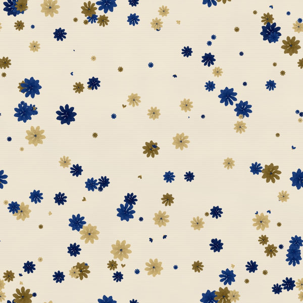 Ultramarine & Gold Floral – Seamless Pattern for Fabric & Wallpaper