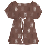 Warm Earth Ikat Weave – Fabric Repeat Pattern Digital Download — Women's Dress