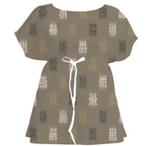 Warm Earth Ikat Weave – Fabric Repeat Pattern Digital Download — Women's Dress