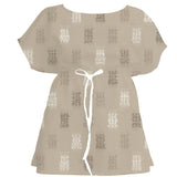 Warm Linen Ikat Weave – Fabric Repeat Pattern Digital Download — Women's Dress