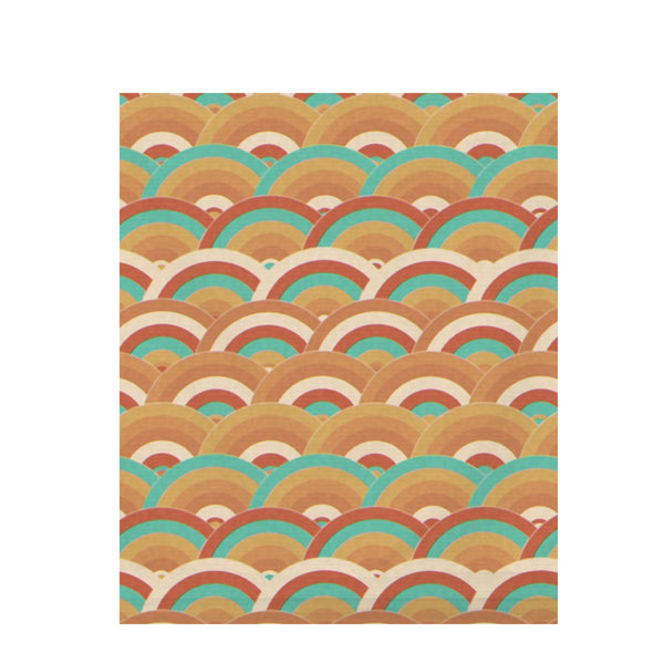 Warm Sunset Ankara – Surface Pattern for Fabric Design — Draped Fabric on Shiplap