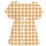 Warm Sunset Gingham Check – Fabric Repeat Pattern Digital Download — Women's Dress