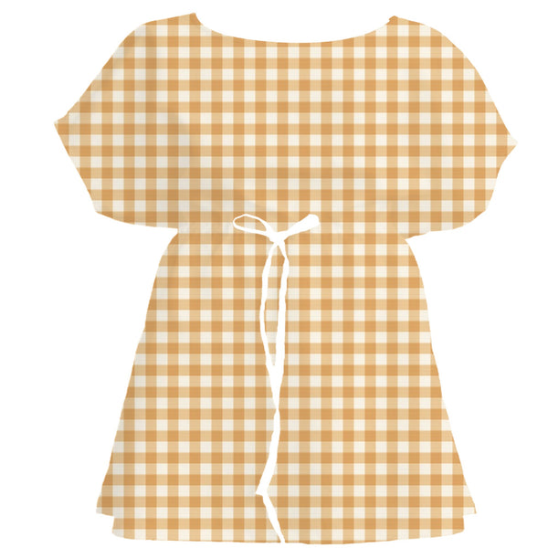 Warm Sunset Gingham Check – Seamless Pattern for Fabric & Wallpaper — Women's Dress