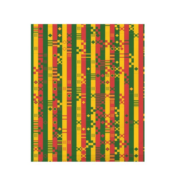 Warm Sunset Kente – Surface Pattern for Fabric Design — Draped Fabric on Shiplap