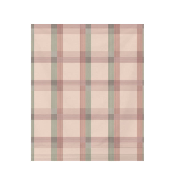 Warm Sunset Tartan Plaid – Surface Pattern for Fabric Design — Draped Fabric on Shiplap